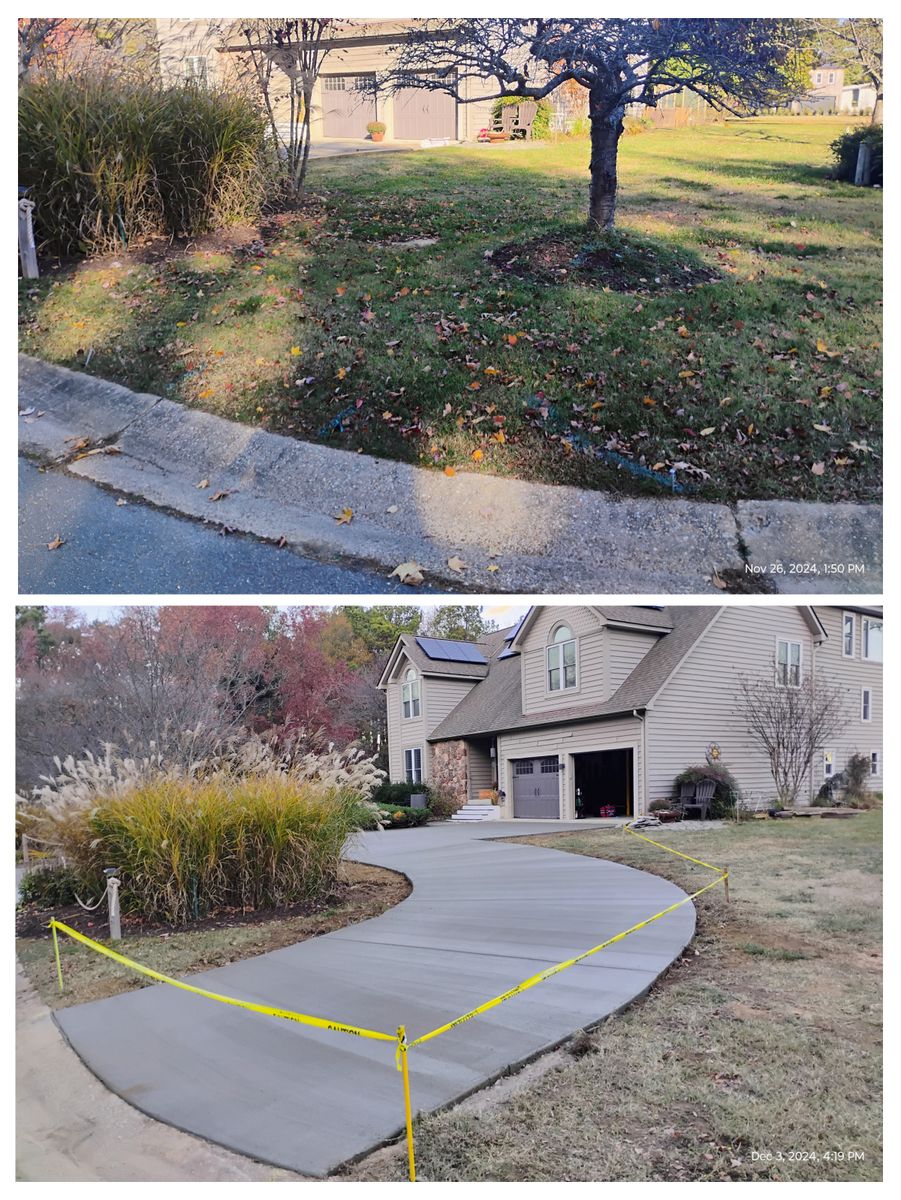 Concrete Driveway Installation for OBH Concrete LLC in Lusby, MD
