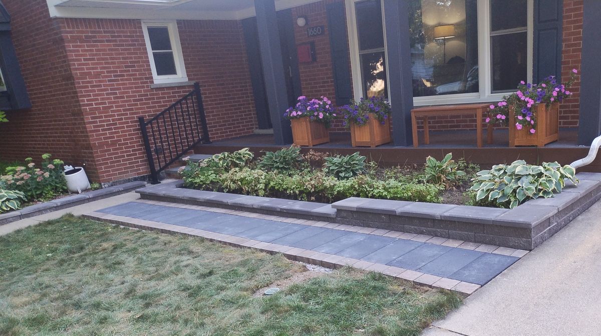 Paver Porch & Step Installation for Humphries Hardscape - Pavers and Landscaping in Wyandotte, MI