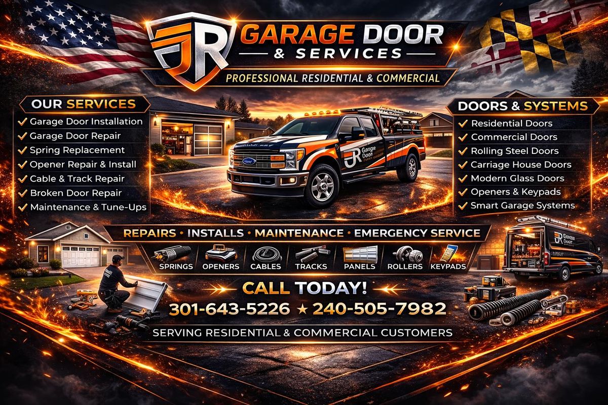 Garage Door Sales and Service for JR Garage Door and Services in Charles County, MD