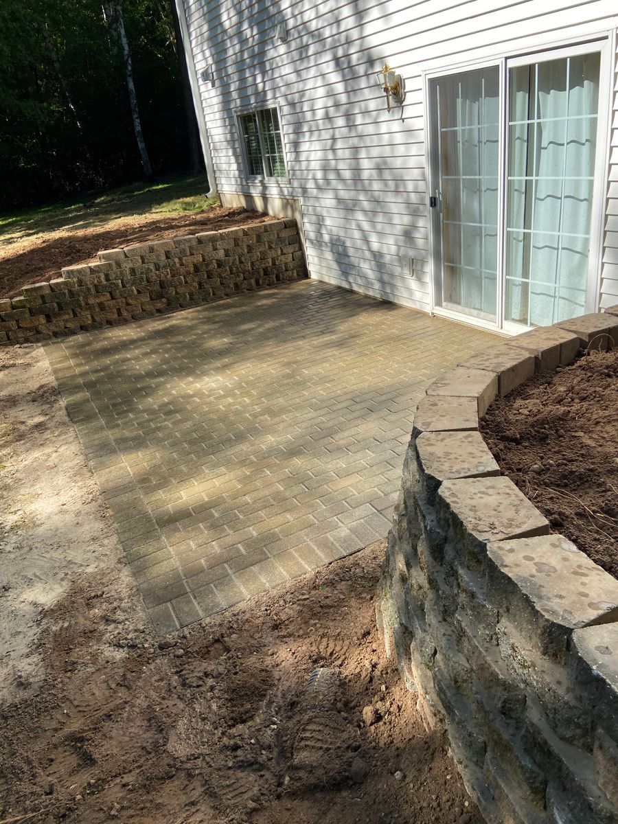 Retaining Wall Installation for Davis Landscaping in Wilson, WI