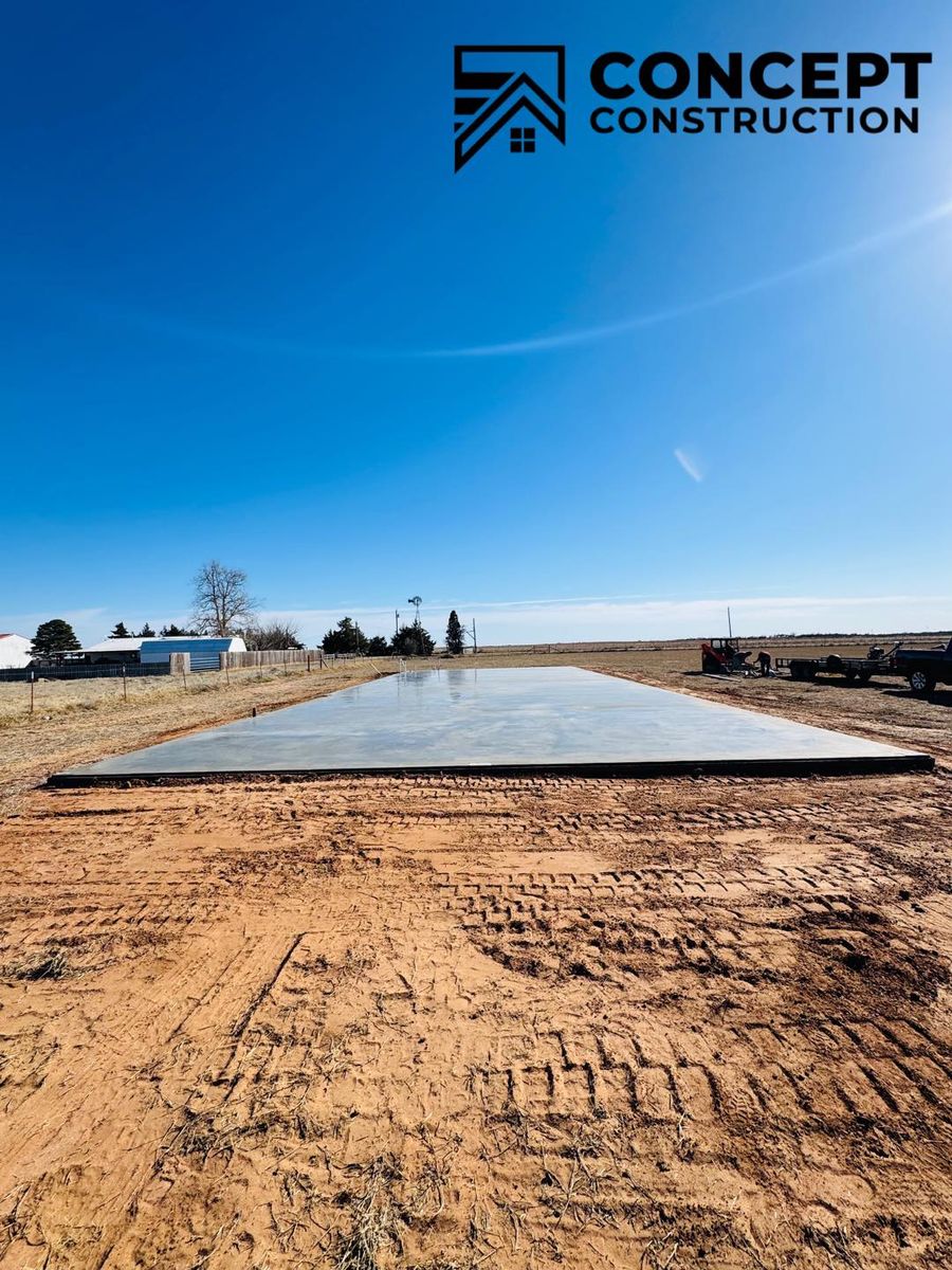 Concrete Slab Construction for Concept Construction in Vernon, TX
