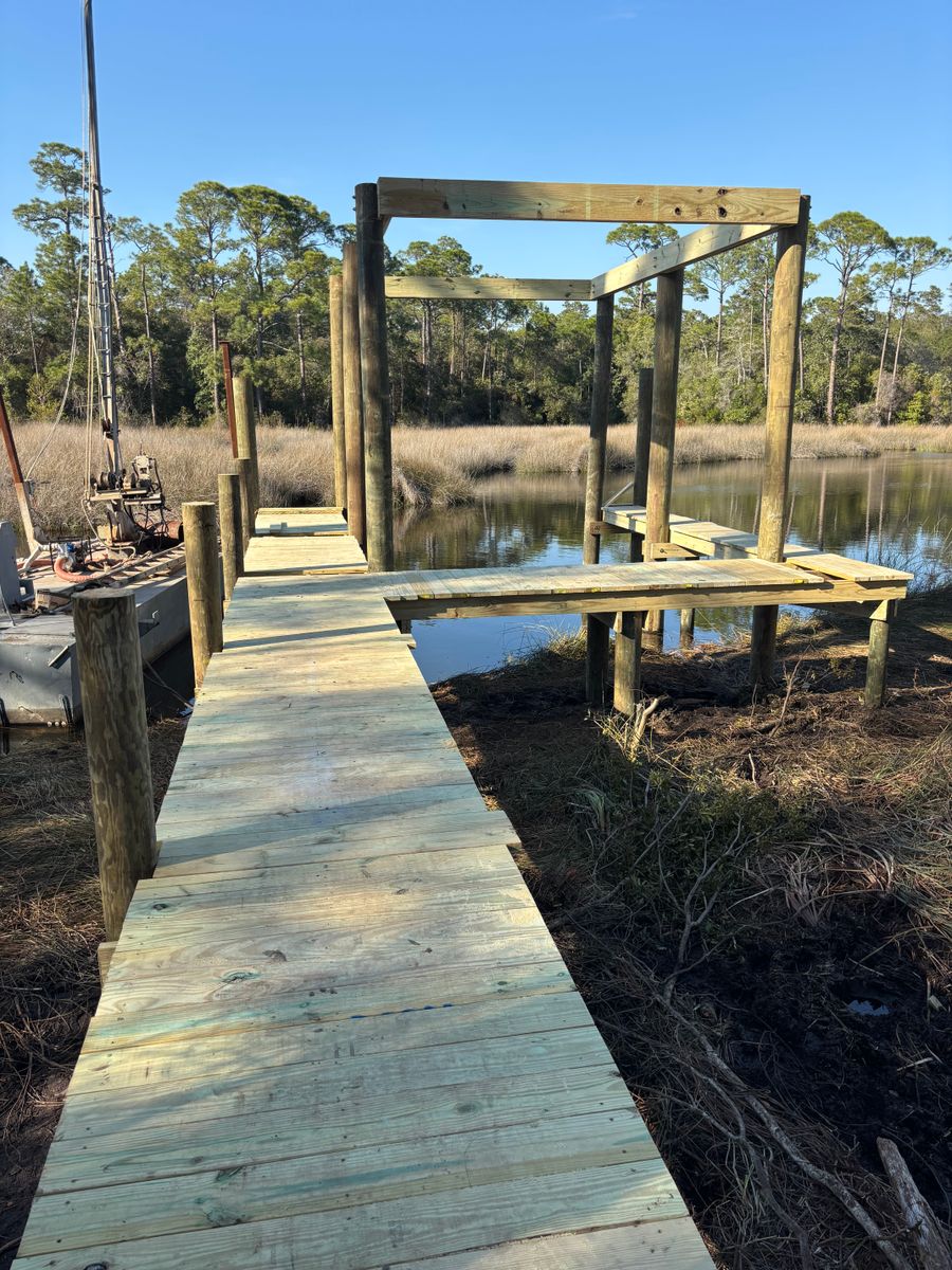 Dock Construction for J&H Land and Marine in Panama City, FL
