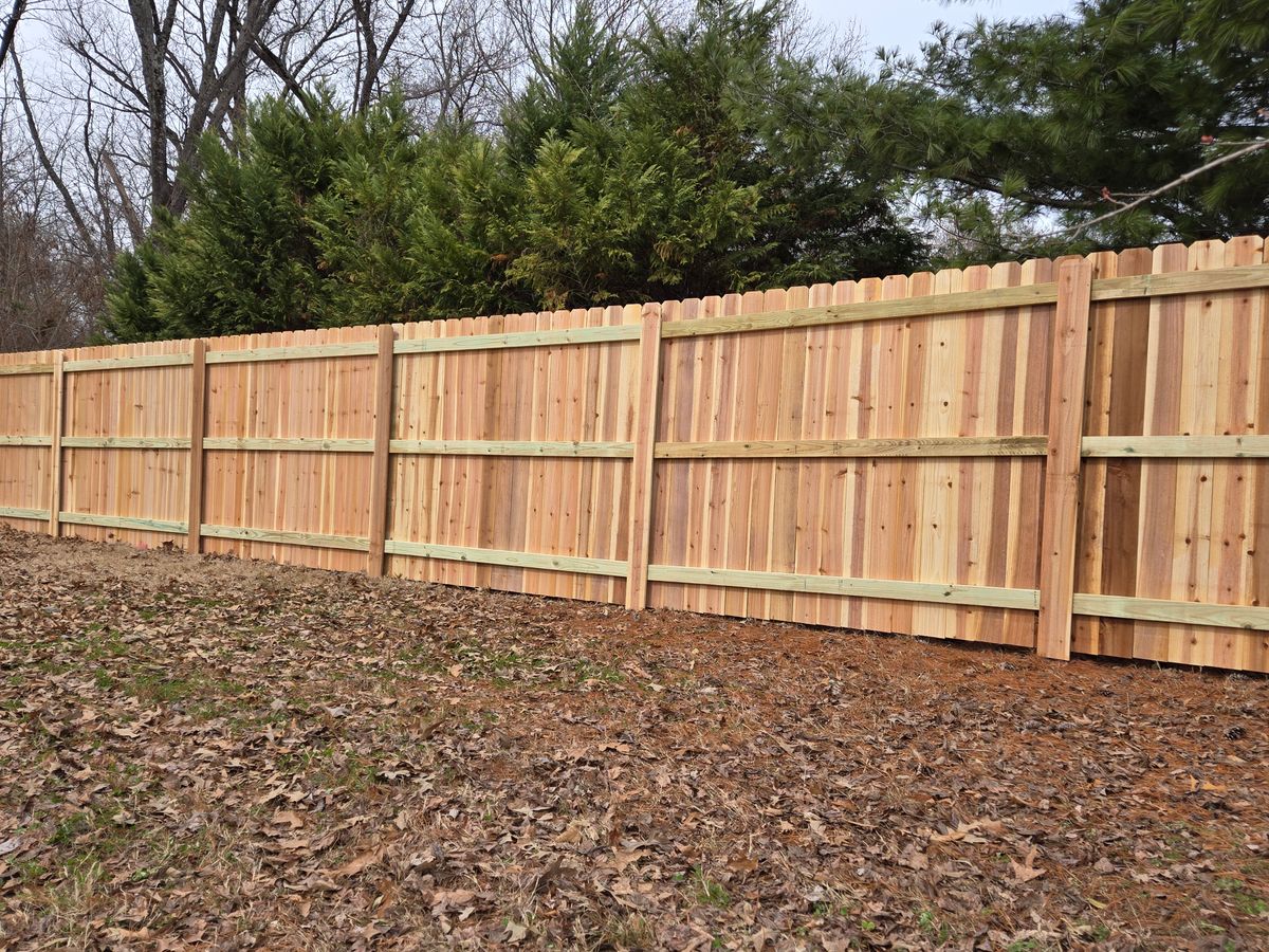 Cedar Privacy Fence Installation for Patriot Fence  in Oakland, TN