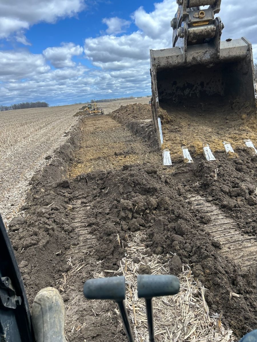 Land Grading for Northwest Ohio Farm Drainage in Ada,, OH