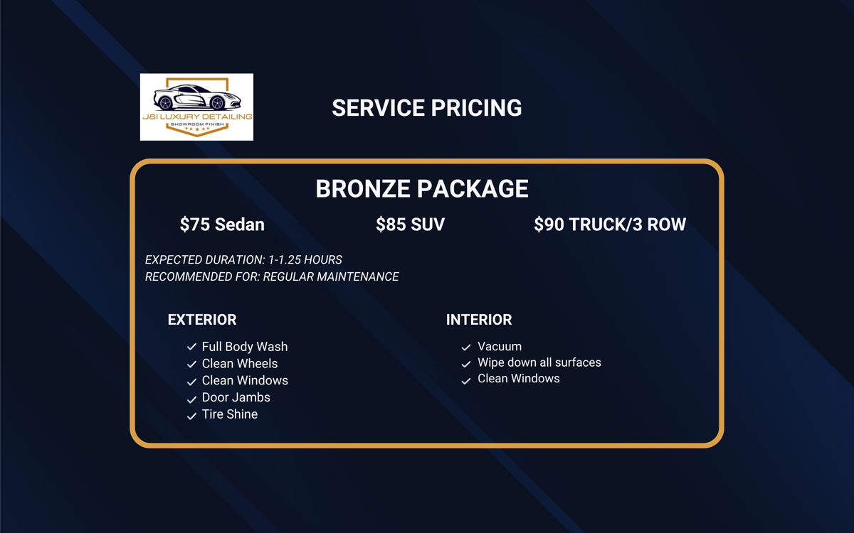 Bronze Package for J&I Luxury Detailing in Polk County, FL