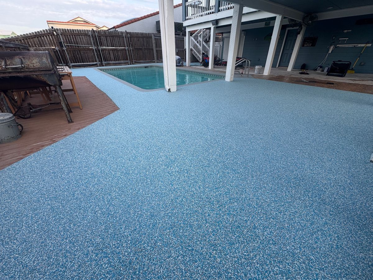 Rubber Stone Overlay for TEX STONE Resin & Epoxy Coatings in Schertz, TX