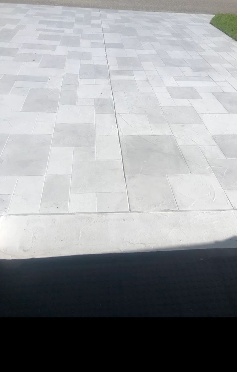 Concrete Squares with Faux Grass or Rocks for Beautiful and Affordable Stamped Concrete by Castilla Concrete Finish Design Corp in Sunrise, FL