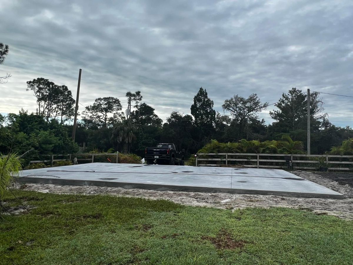 Concrete Slab Installation for Green Hammer Concrete in Palm Bay, Florida