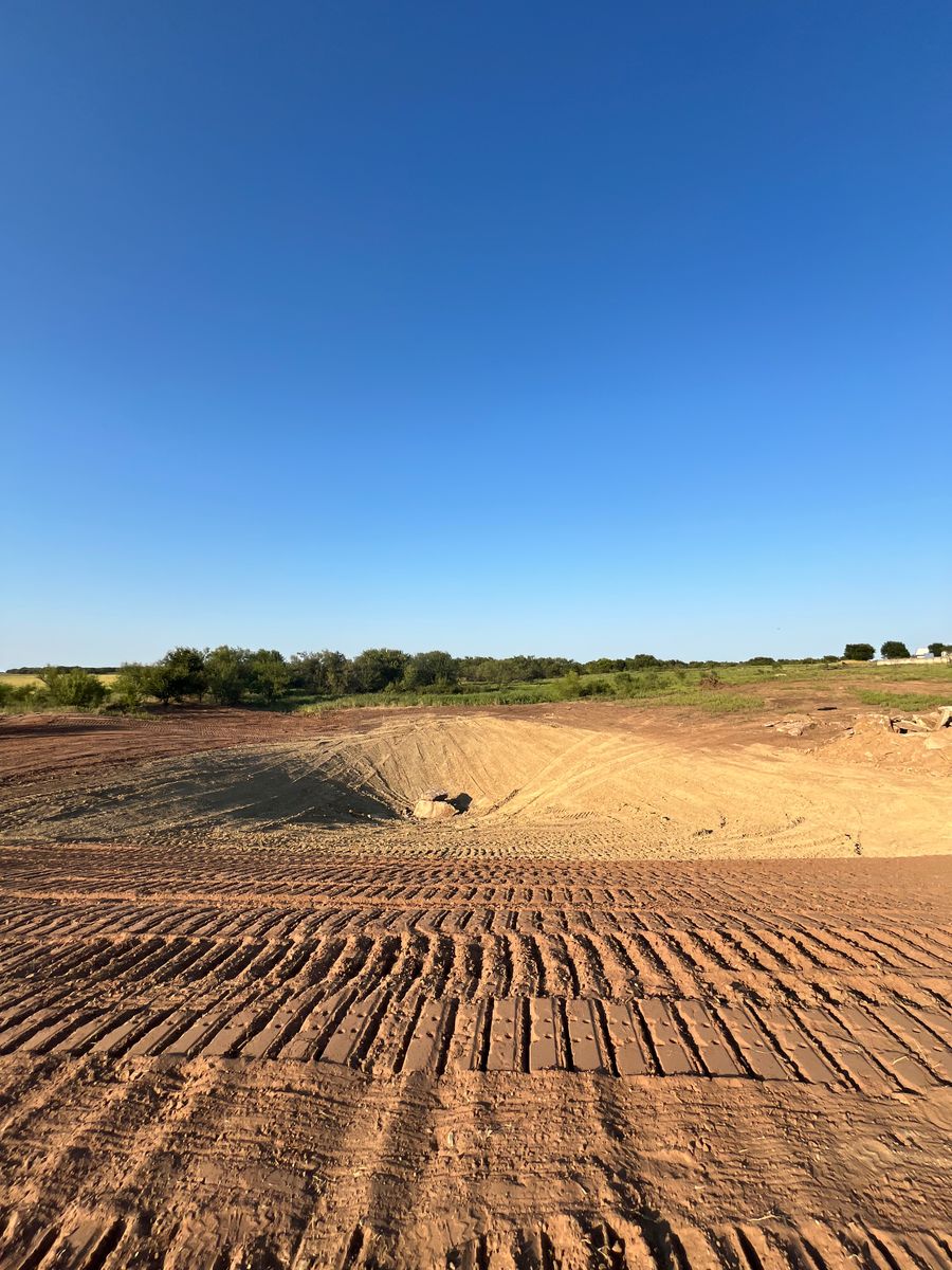 Excavation and site prep for South Prairie Construction in Graham, TX