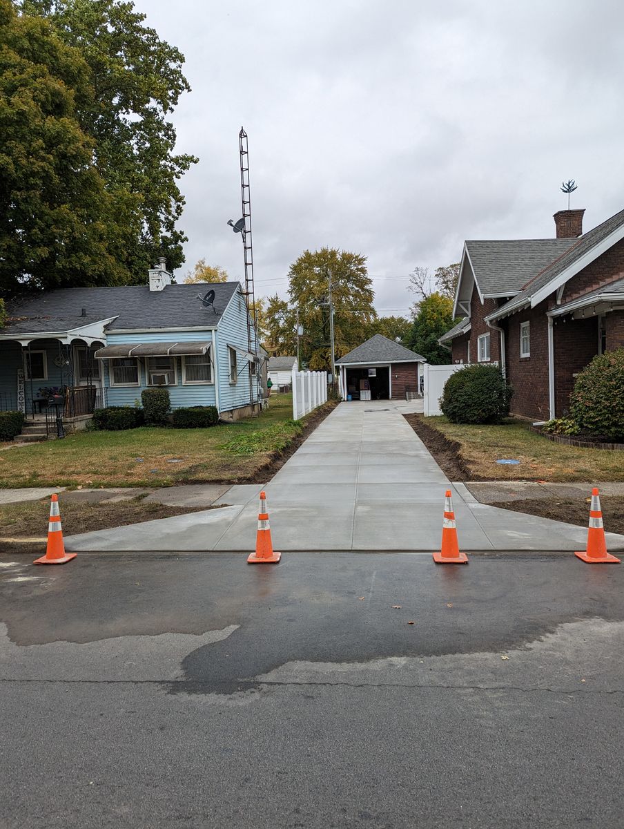 Driveway Construction for W.A. Concrete & Home Projects in Richmond, IN