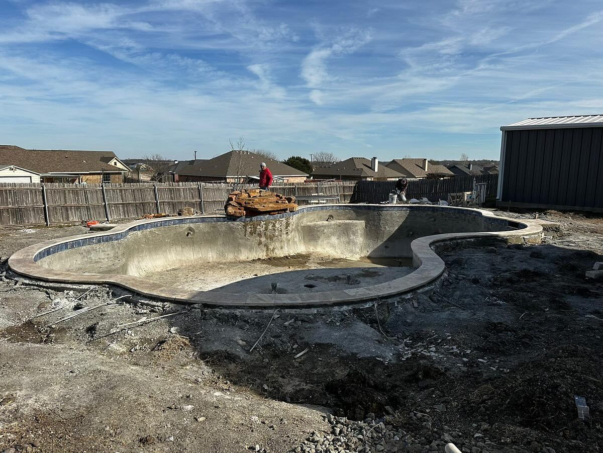 Custom Pool Construction for J & P Construction in Houston, TX
