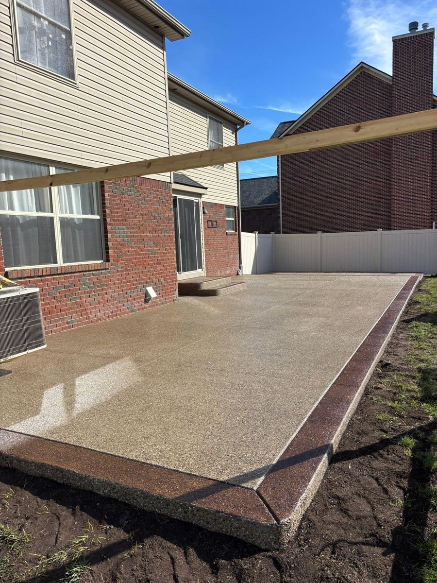 Stamped Concrete Installation for DeLeòn Cement in Detroit, MI