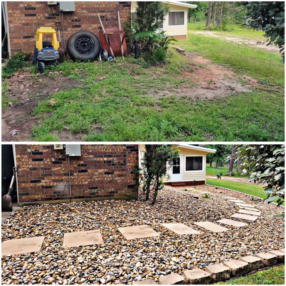 Rock Beds for JT’s Landscaping in Tyler County, TX