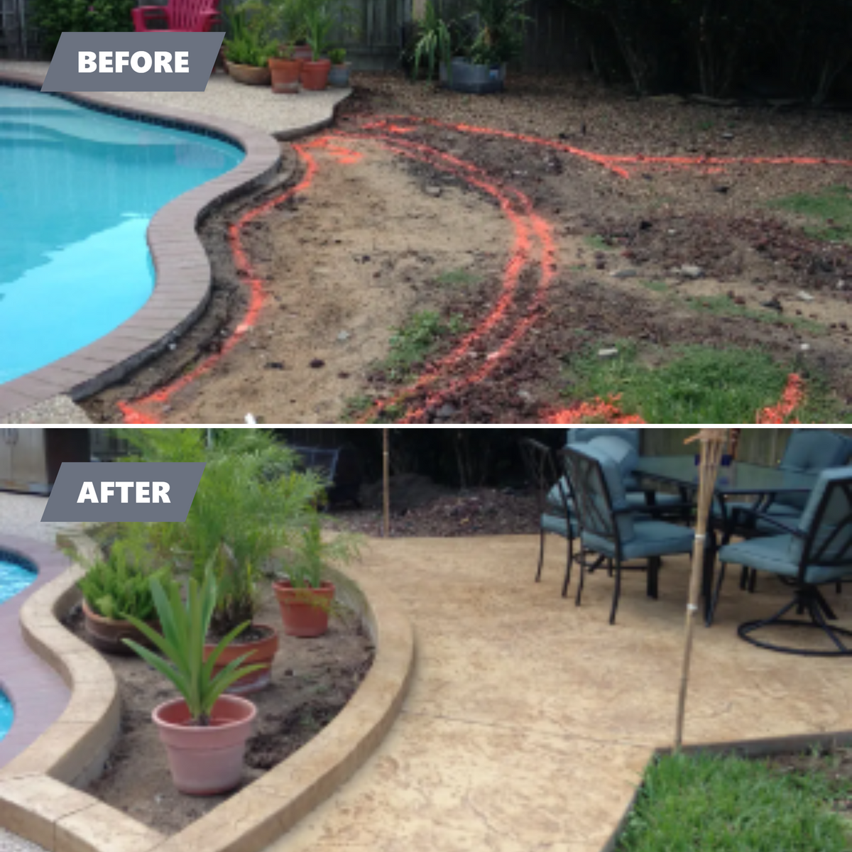 Pool & Patio Restoration for Texas Curb N Borders in Houston, TX
