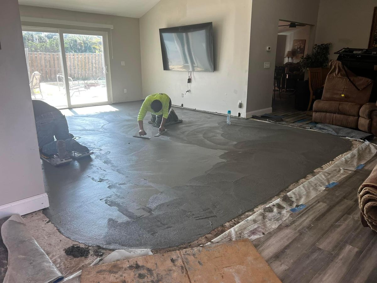 Fill-in Sunken Living Room for Green Hammer Concrete in Palm Bay, Florida