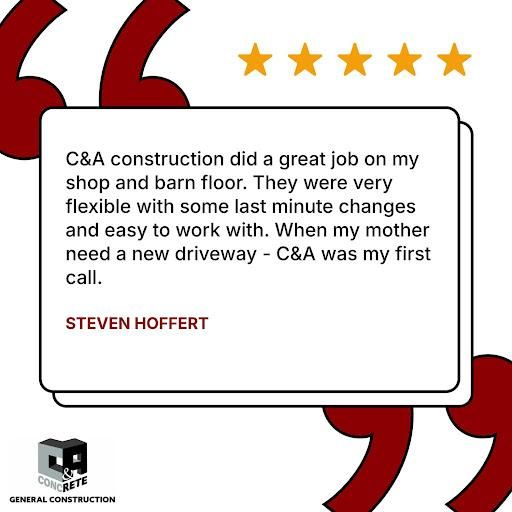 Concrete for C&A Concrete Construction in Salem, OR