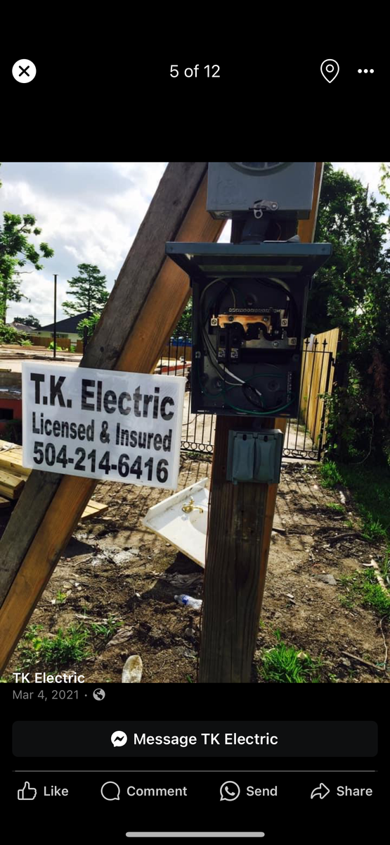 New Construction and Rewiring for TK Electric in New Orleans, LA