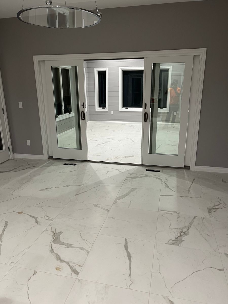 Tile installation for PW Designs in Grand Blanc, MI