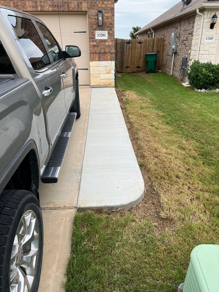 Sidewalk Installation for BW Concrete Contracting LLC in Fort Worth, TX