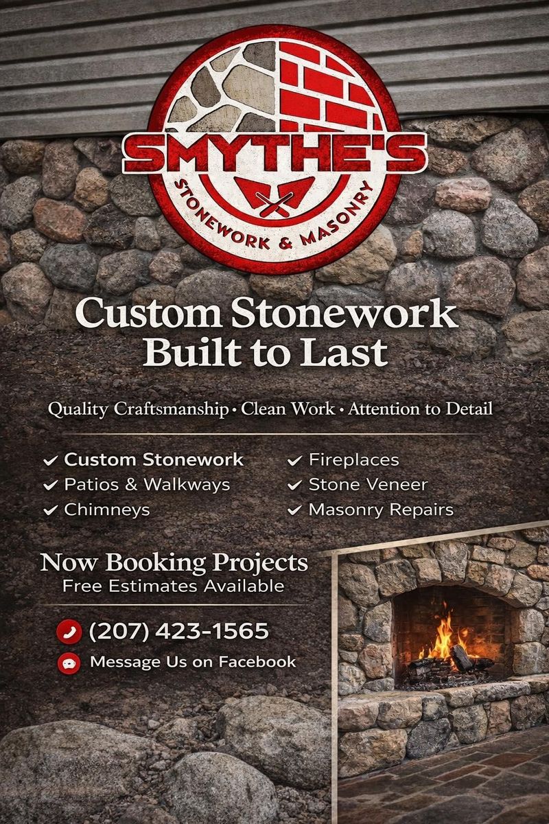Patio Design & Construction for Smythe’s Stonework & Masonry in Buxton, ME