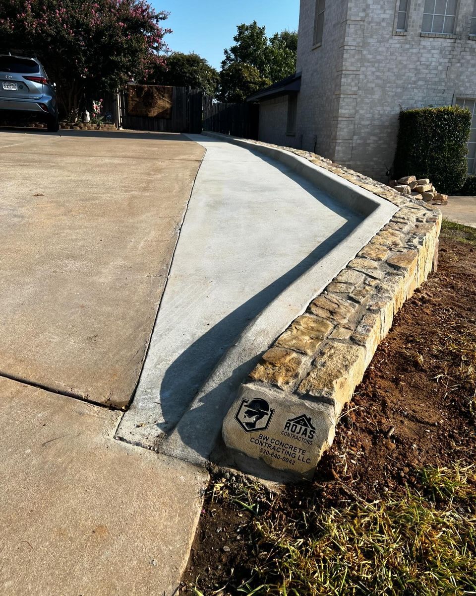 Concrete Driveway Installation for BW Concrete Contracting LLC in Fort Worth, TX