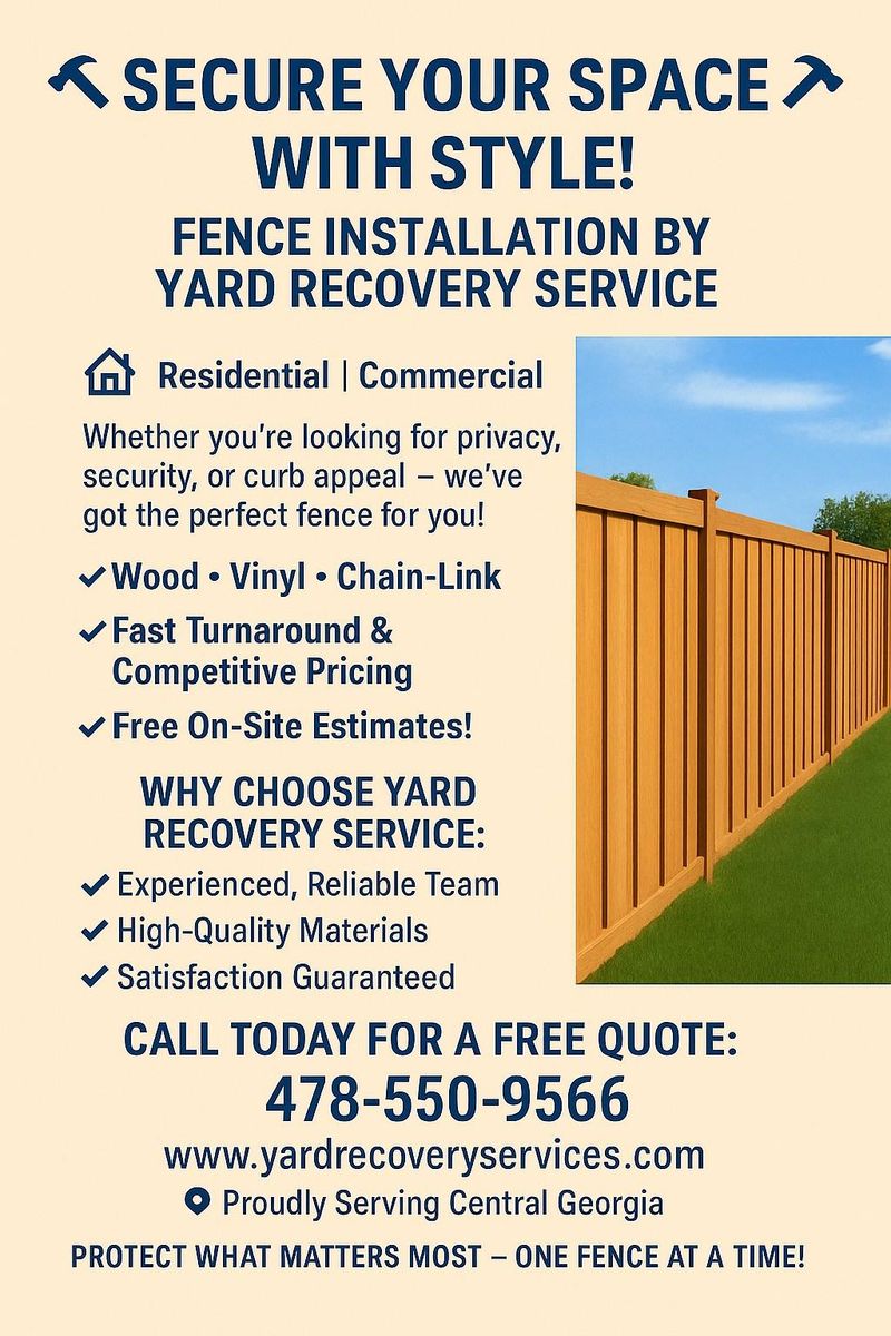 Fence Install and Repair for Yard Recovery Services in Byron, GA