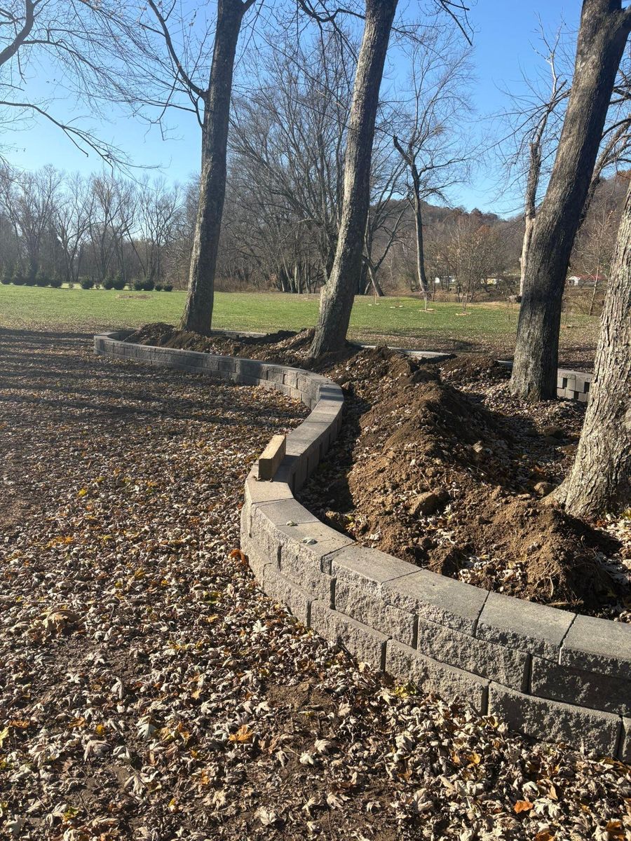 Retaining Wall Construction for Kehl Lawn and Landscape in Athens, OH
