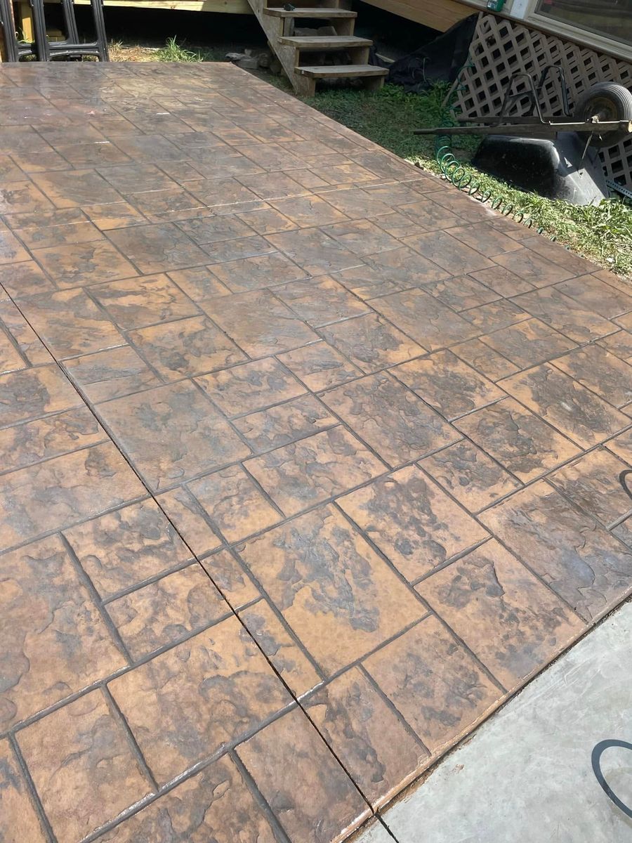 Stamped Concrete Installation for Buckel Concrete in Clarksville, IN