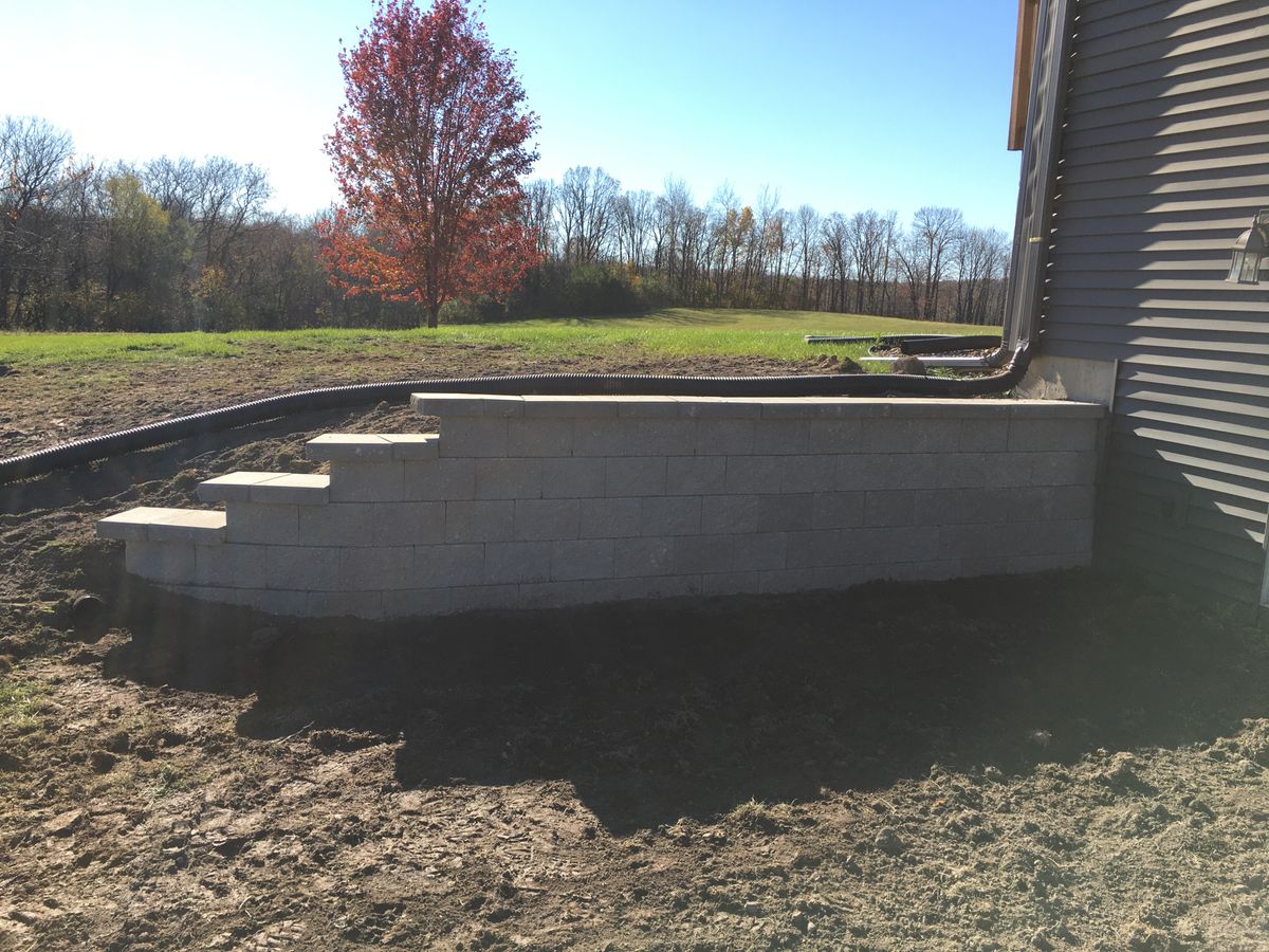 Retaining Wall Installation for Davis Landscaping in Wilson, WI