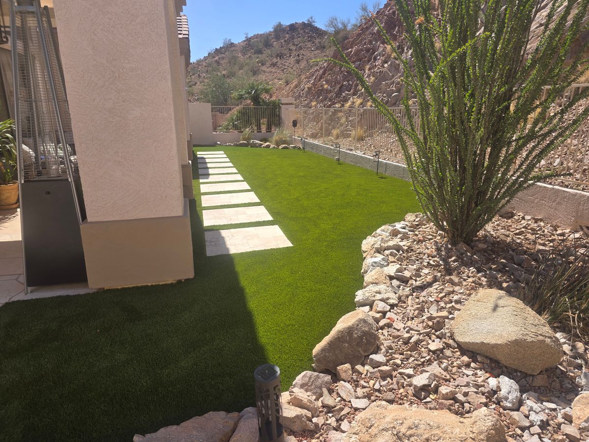 Artificial Turf Installation for WHAT! Luxury Landscapes, LLC. in Chandler, AZ