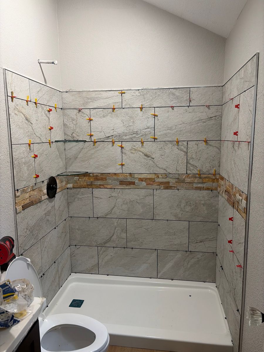 Bathroom Renovation for Jones Construction & Flooring in Bogata, TX