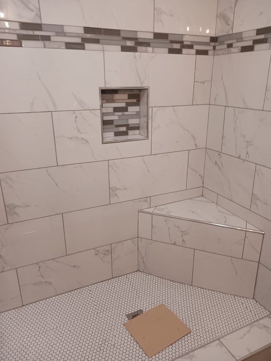 Tile,shower and floor installation for jeo painting llc in Huntsville, AL