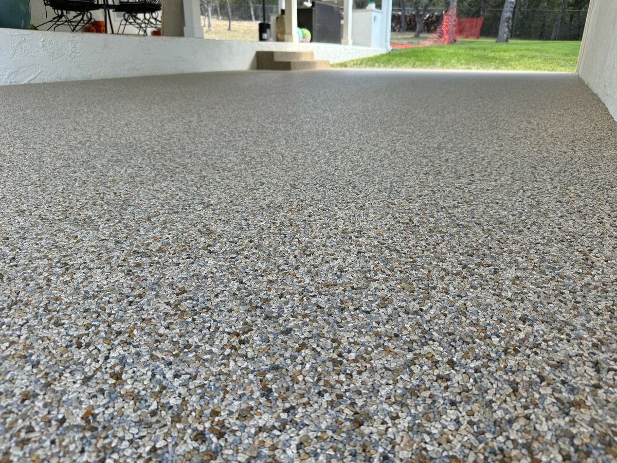 Rubber Stone Overlay for TEX STONE Resin & Epoxy Coatings in Schertz, TX