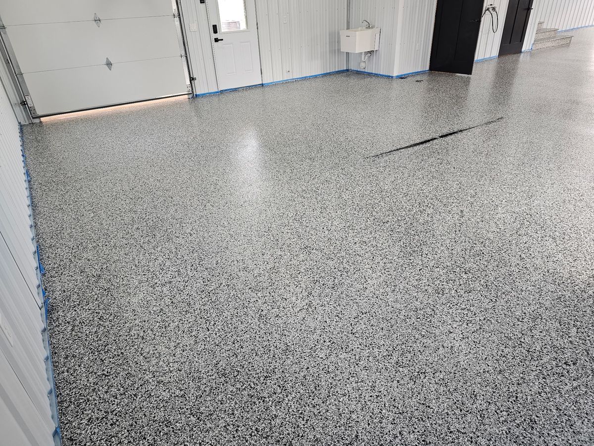 Ployaspartic Chip Coating for Majestic Concrete and Landscape in Cross Lake, MN