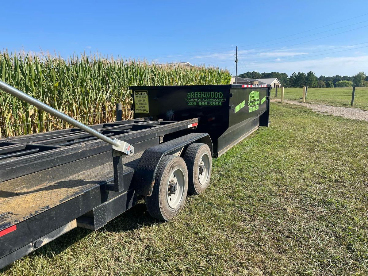 Dumpster Services for Greenwood Lawn & Landscaping LLC in Talladega, Alabama