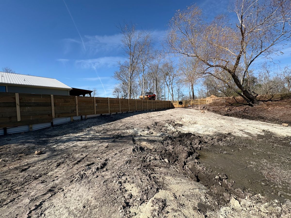 Ponds and bulkheads for Landers Ranch Services in Anderson, TX
