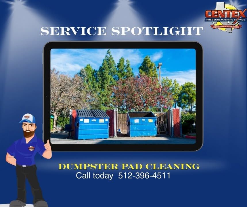 Dumpster Pad Cleaning for Centex Pressure Washing Service in San Marcos, TX