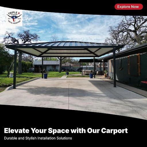 Carport Installation for Triple R Custom Metal Roofing in Fort Worth, TX