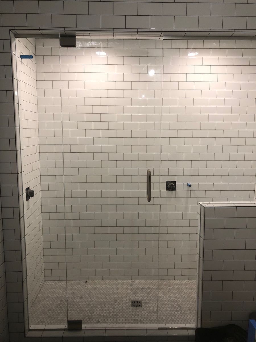 Frameless Shower Setup for Topline Glassworks in Kansas City, MO
