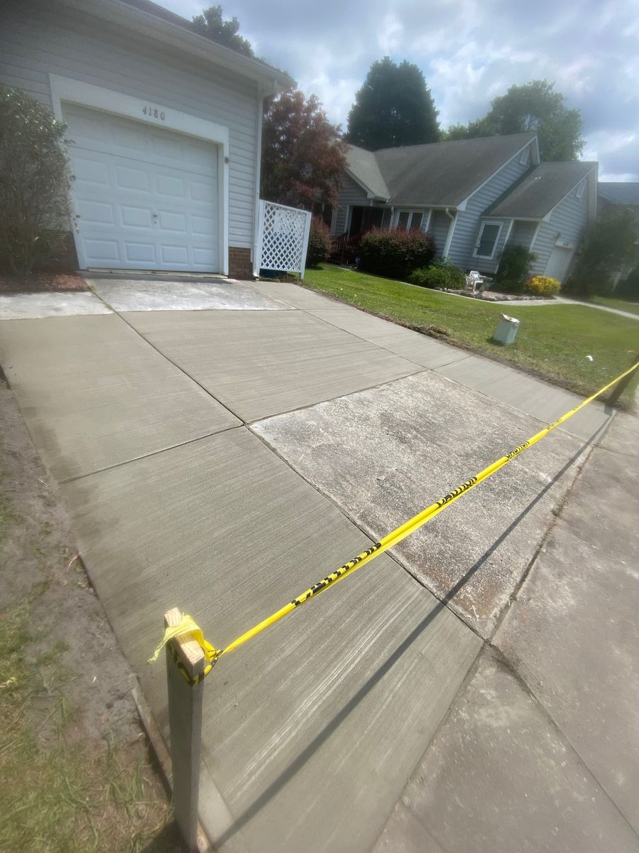 Stamped Concrete Installation for D & G Construction Solutions LLC in Wilmington, NC