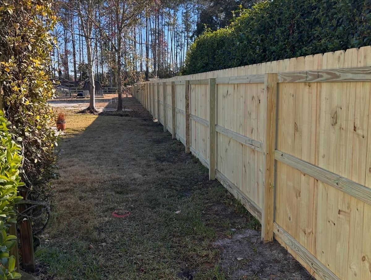 Wood Fence Installation for Madden Fencing Inc. in St. Johns, Florida