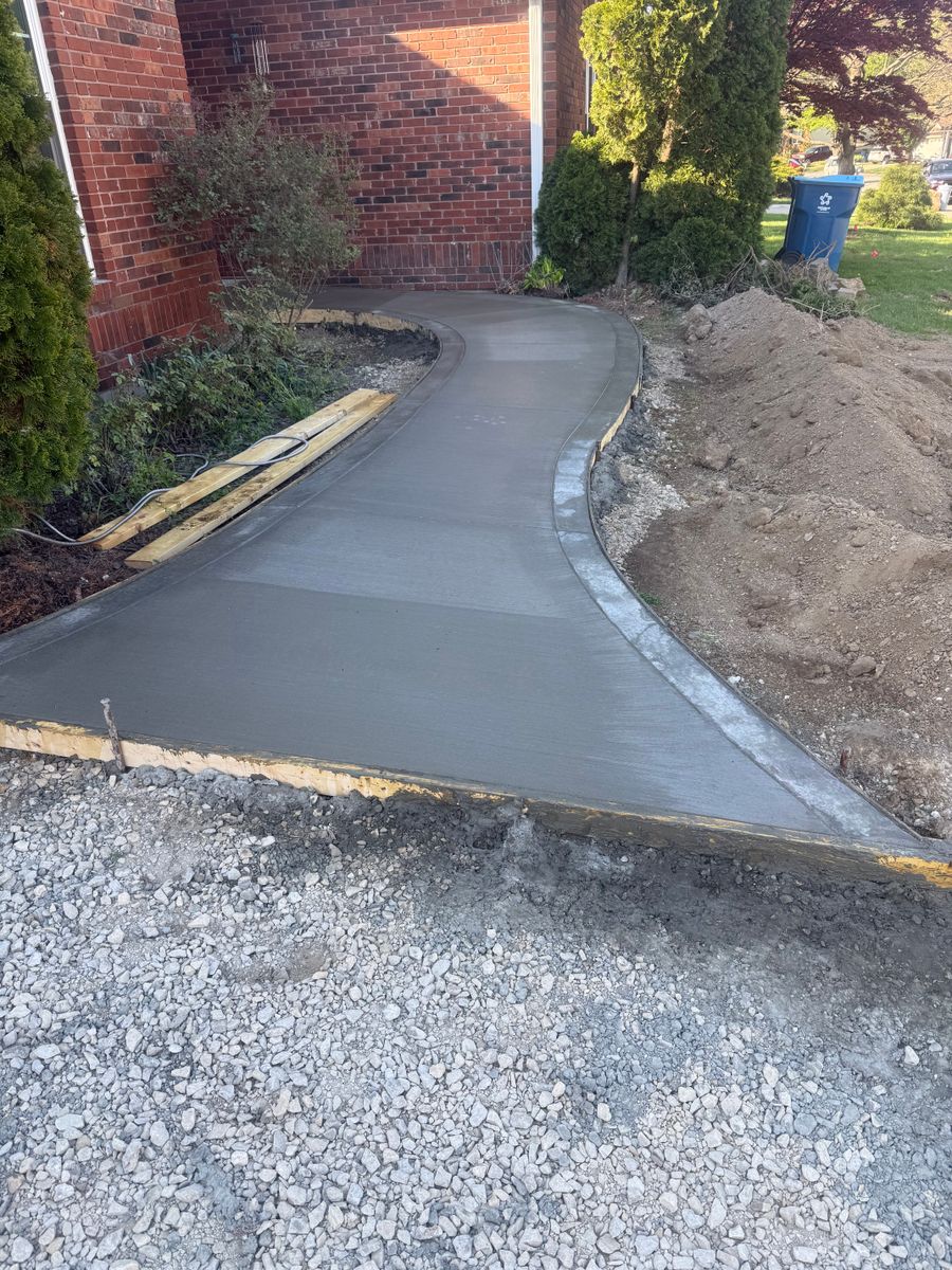 Sidewalk Installation for Immaculate Concrete and Construction in Troy, IL