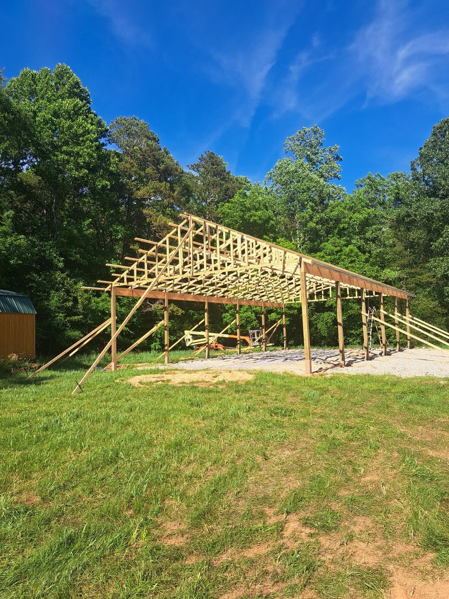 Post Frame Construction for Bostian Construction in Wilkes County, NC