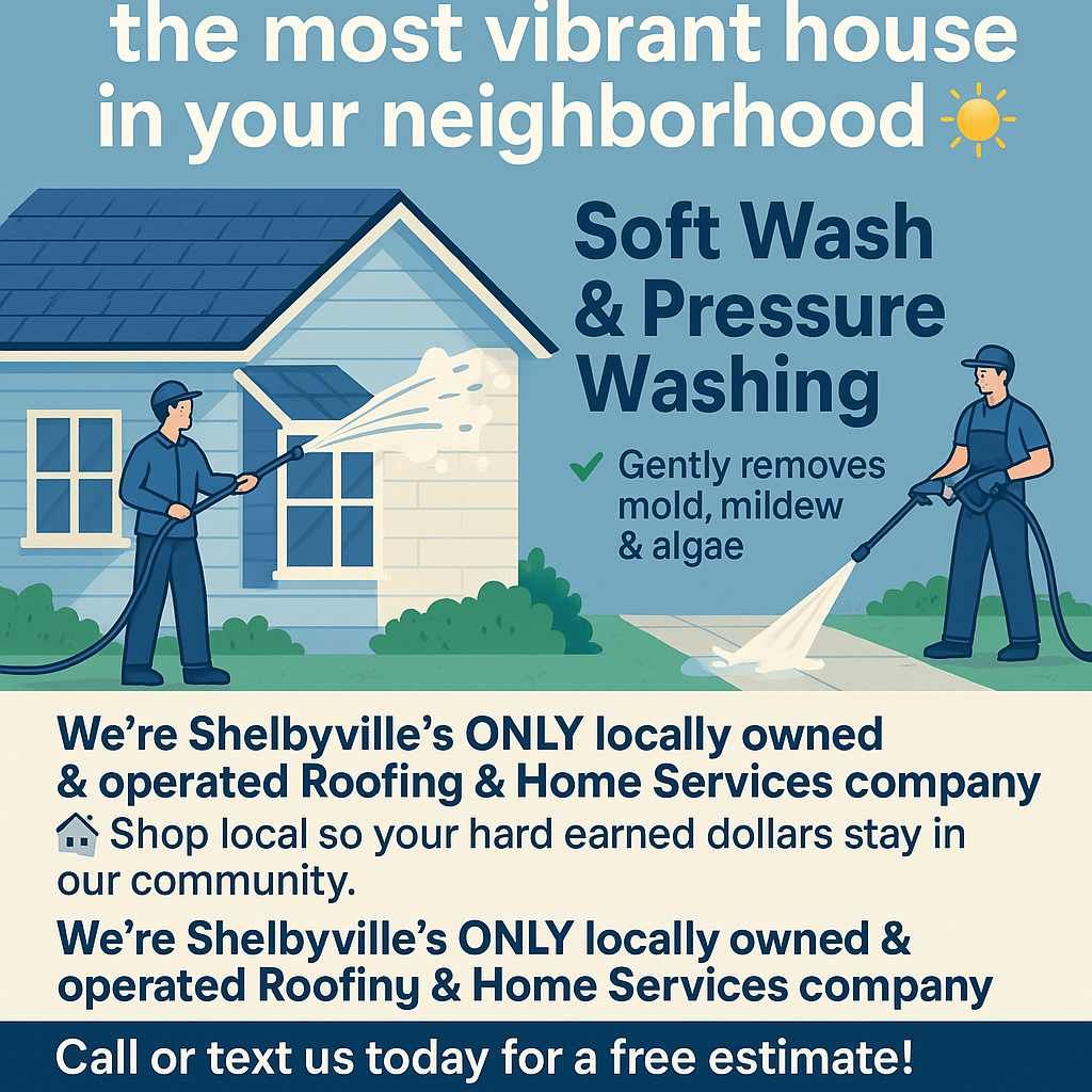 Soft Wash & Pressure Washing for Frontline Roofing & Home Services in Shelbyville, KY