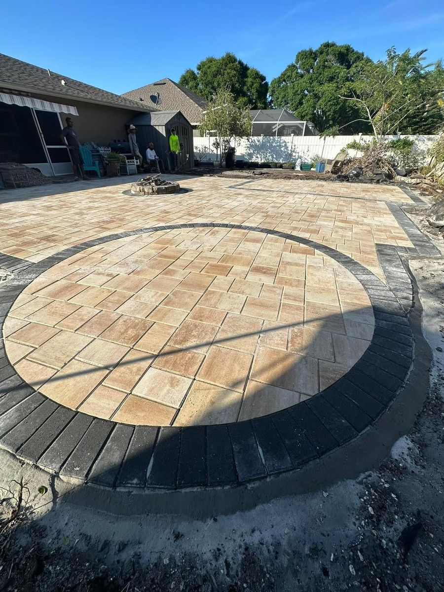 Patio Design & Construction for Team Tolson Landscape in Tampa Bay, FL