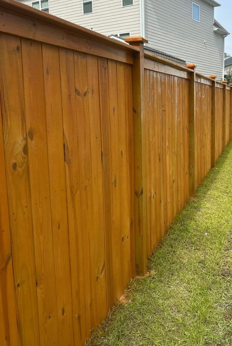 Fence Staining for JB Nealy Fence in Elgin, SC