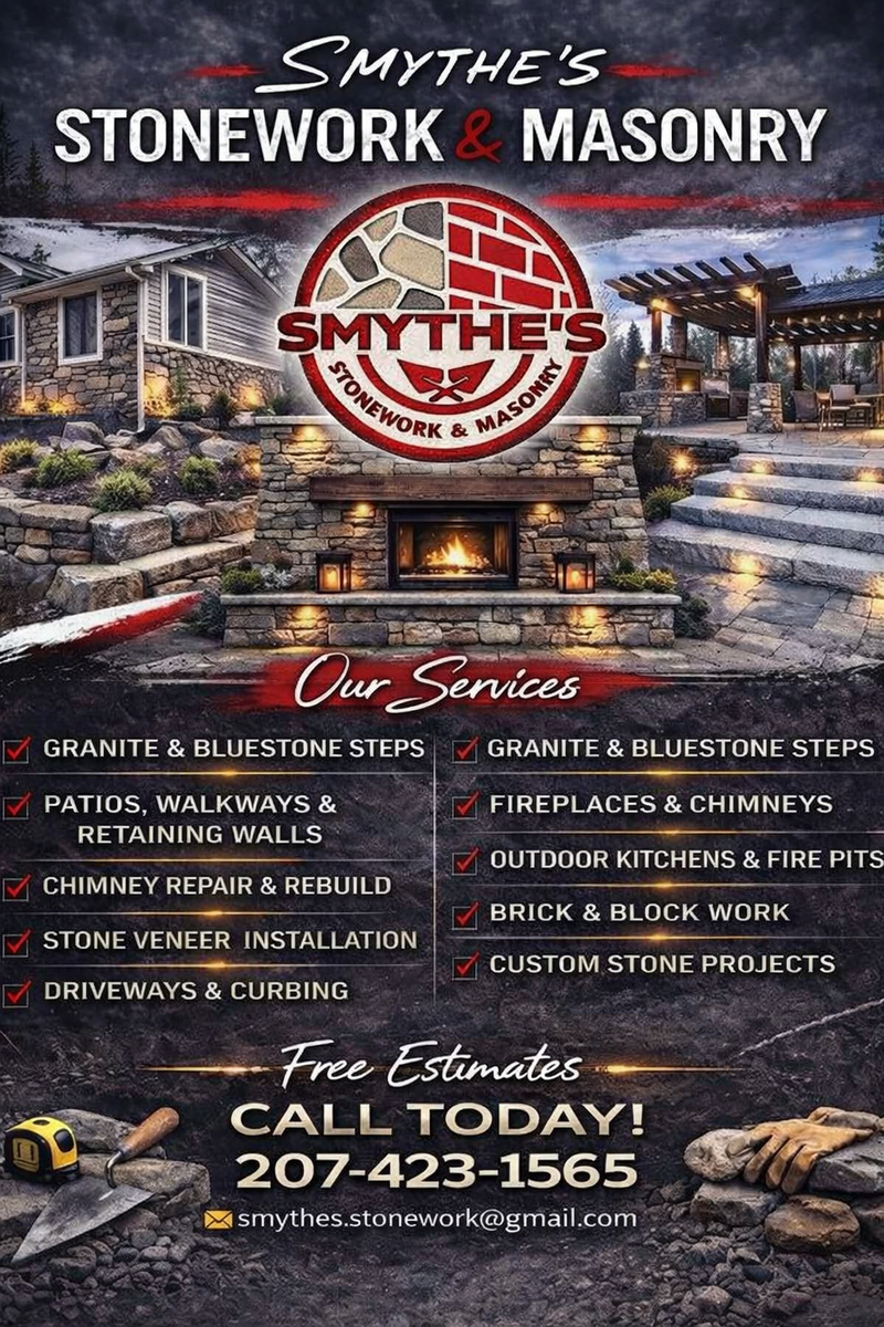 Stone veneer for Smythe’s Stonework & Masonry in Buxton, ME