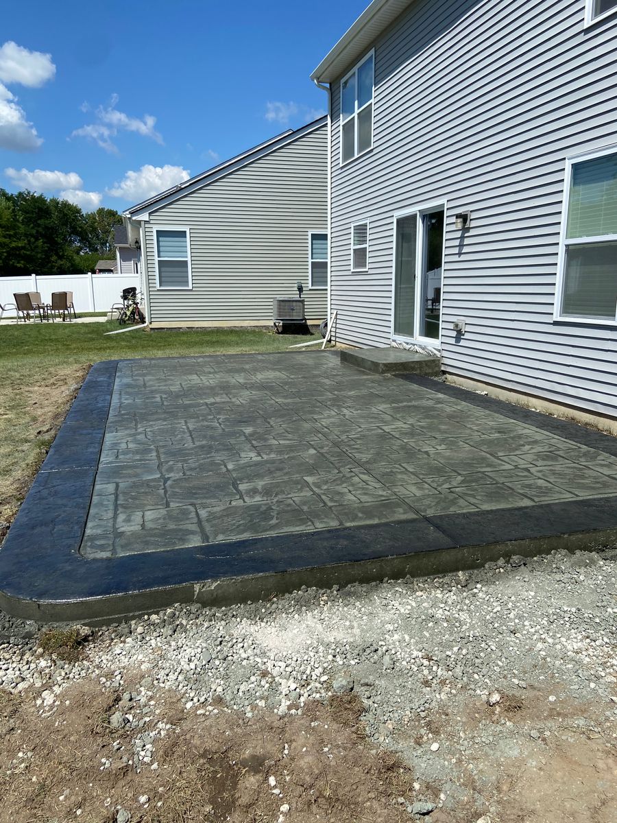 Stamped Concrete Installation for Fuentes Concrete Construction in Hammond, IN