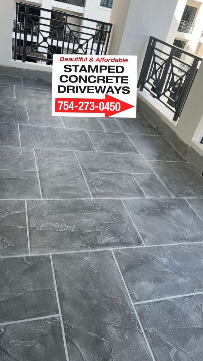 Concrete Driveway  for Beautiful and Affordable Stamped Concrete by Castilla Concrete Finish Design Corp in Sunrise, FL