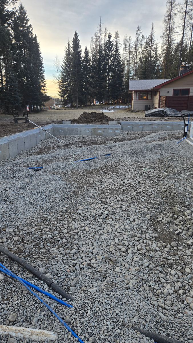 Foundation Excavation for Bull Mountain Stoneworks & Excavation in Kalispell, MT